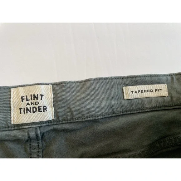 Flint and Tinder 365 Tapered Fit Pants Mens 34x32(29"L) Green/Gray Stretch Twill - Picture 4 of 10